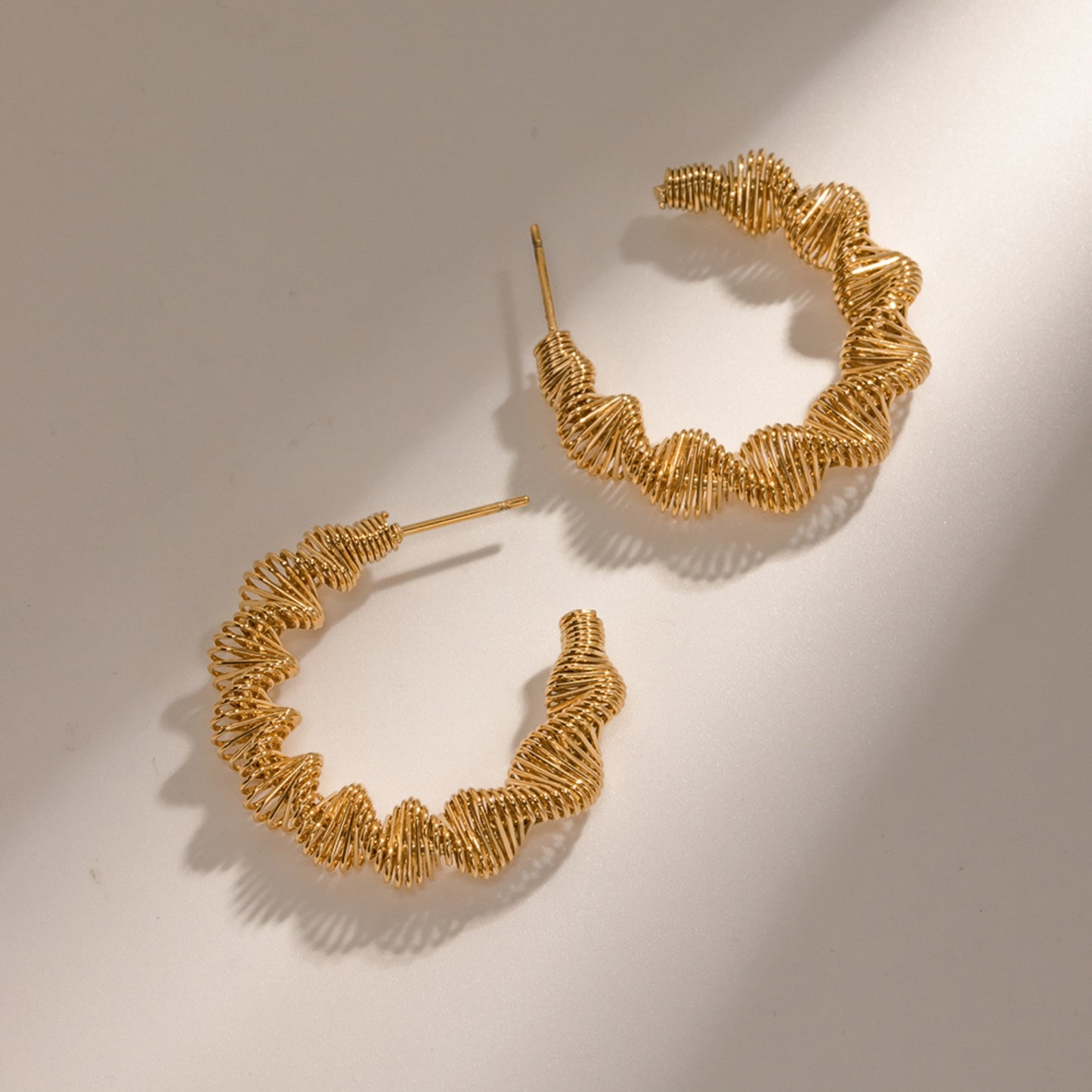 Gold-Plated Stainless Steel C-Hoop Earrings