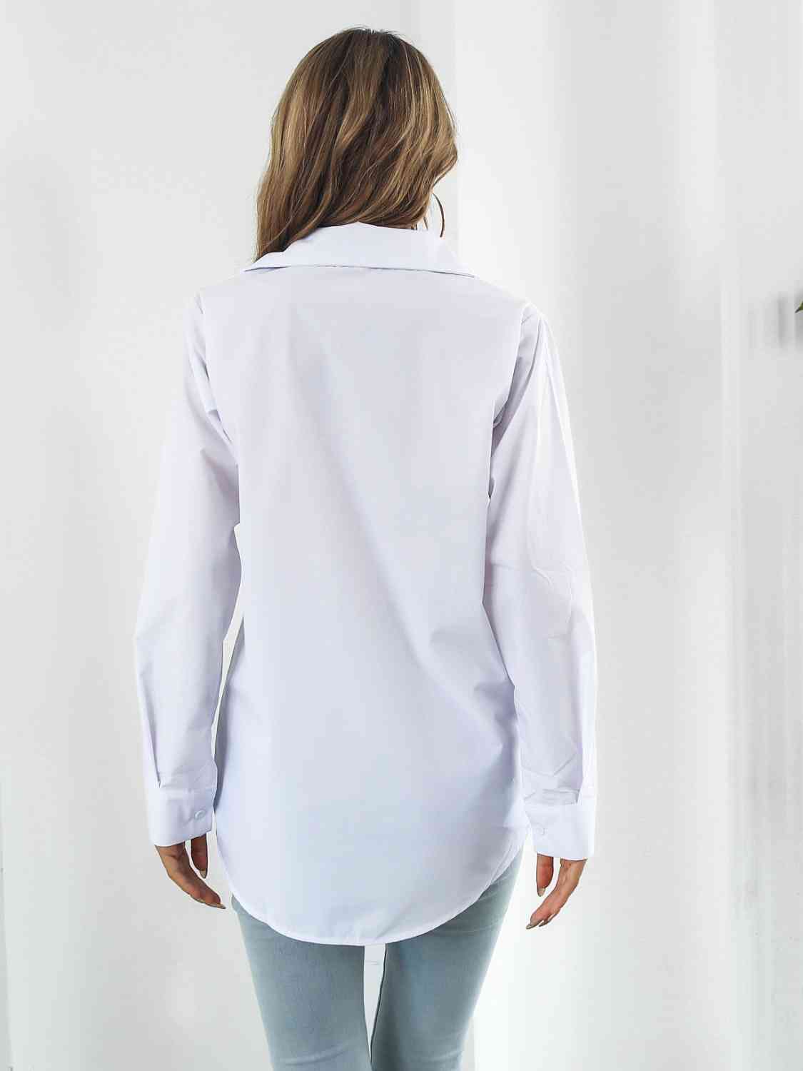 Collared Neck Buttoned Shirt with Pockets