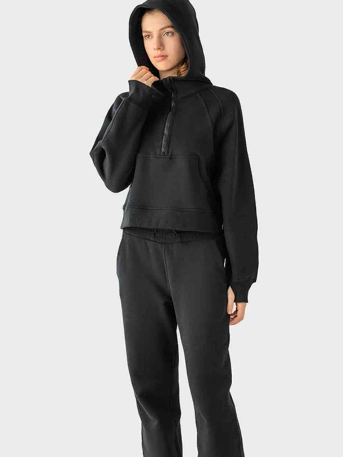 Half-Zip Long Sleeve Sports Hoodie