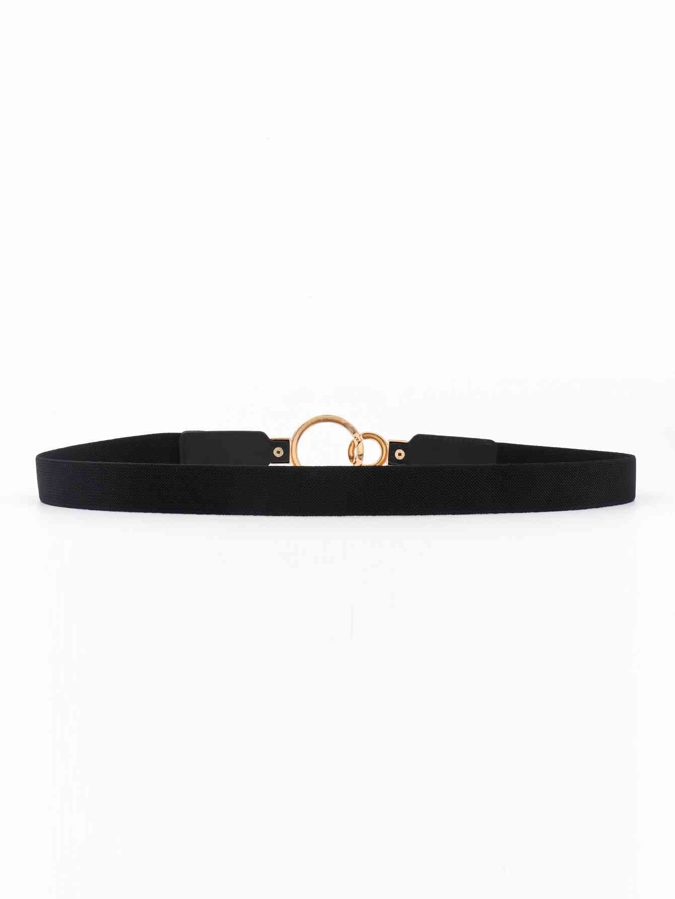 Double Ring Buckle Elastic PU Belt