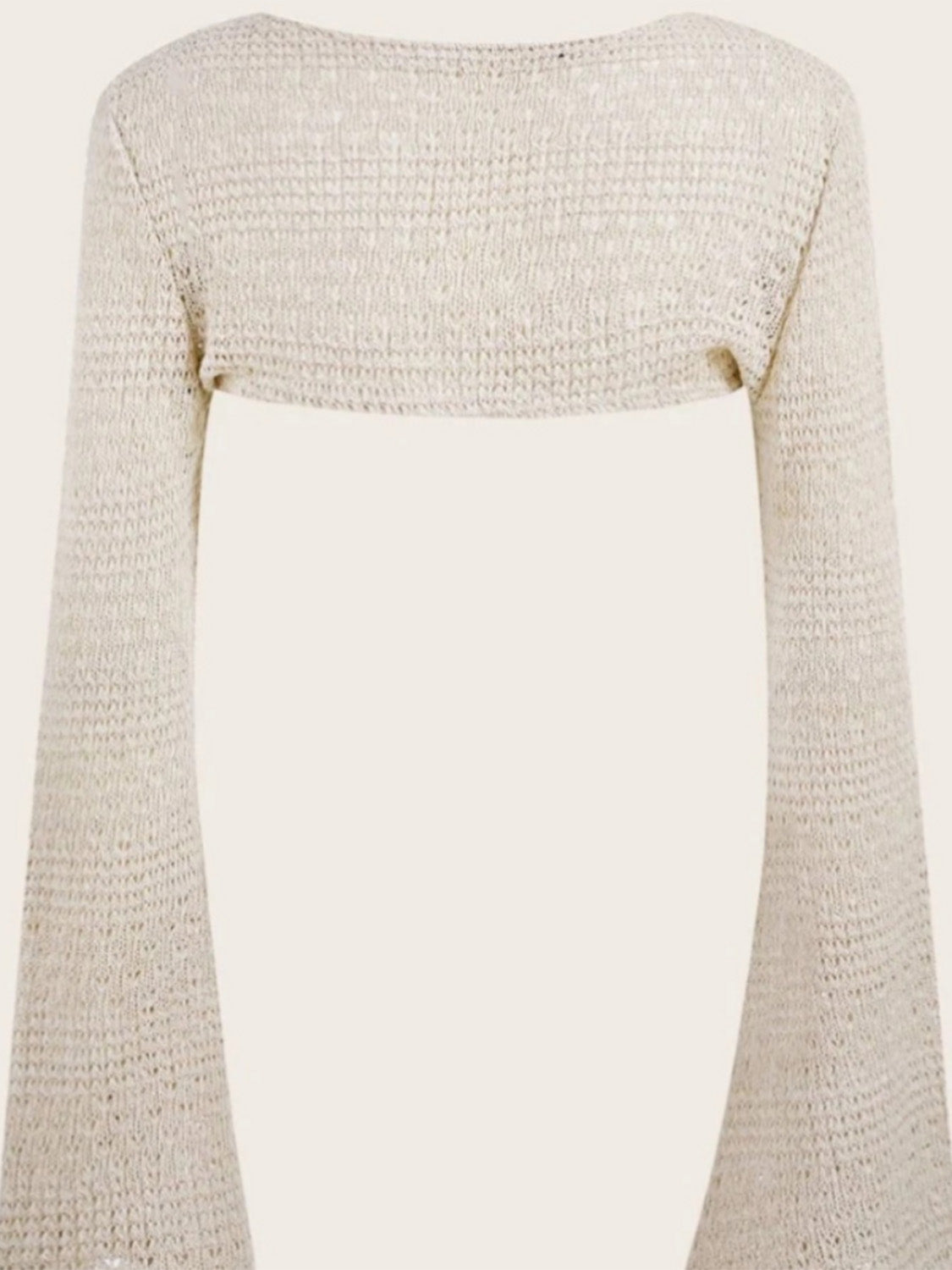 Round Neck Long Sleeve Knit Cover Up