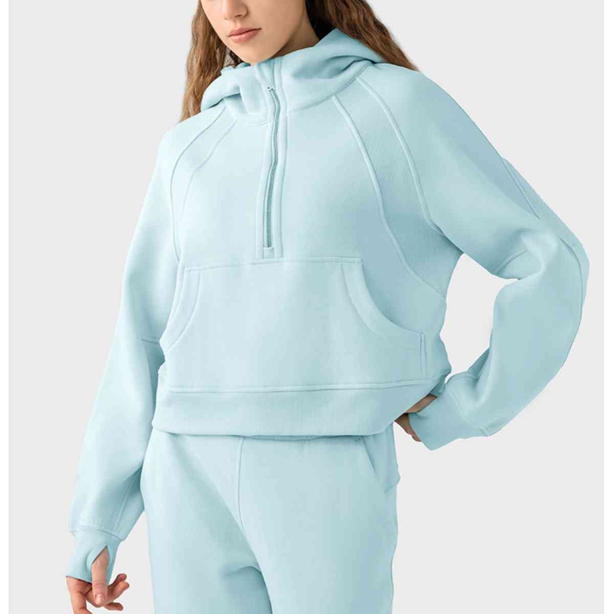 Half-Zip Long Sleeve Sports Hoodie